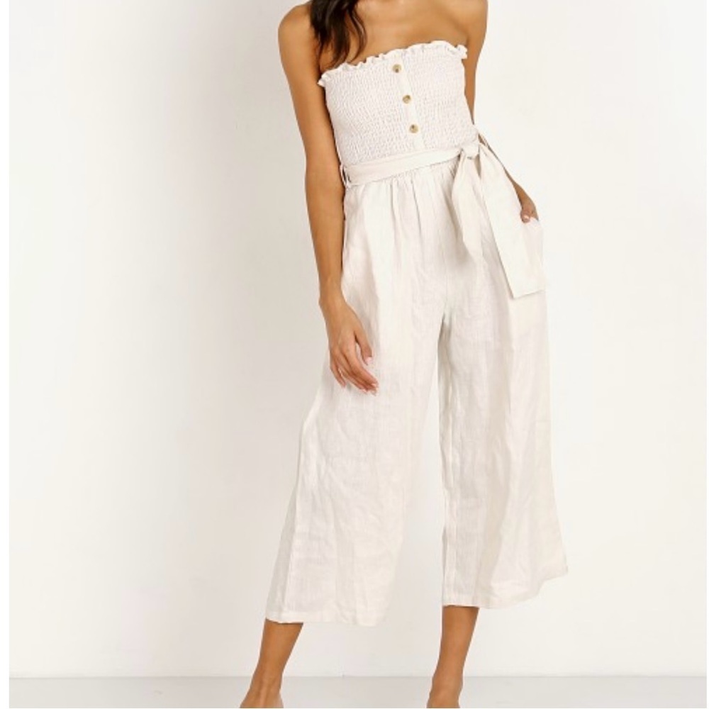 Faithful the Brand Lais Jumpsuit US4/AU8/S in Plain Ecru, NWT, Orig $209 - Picture 2 of 11